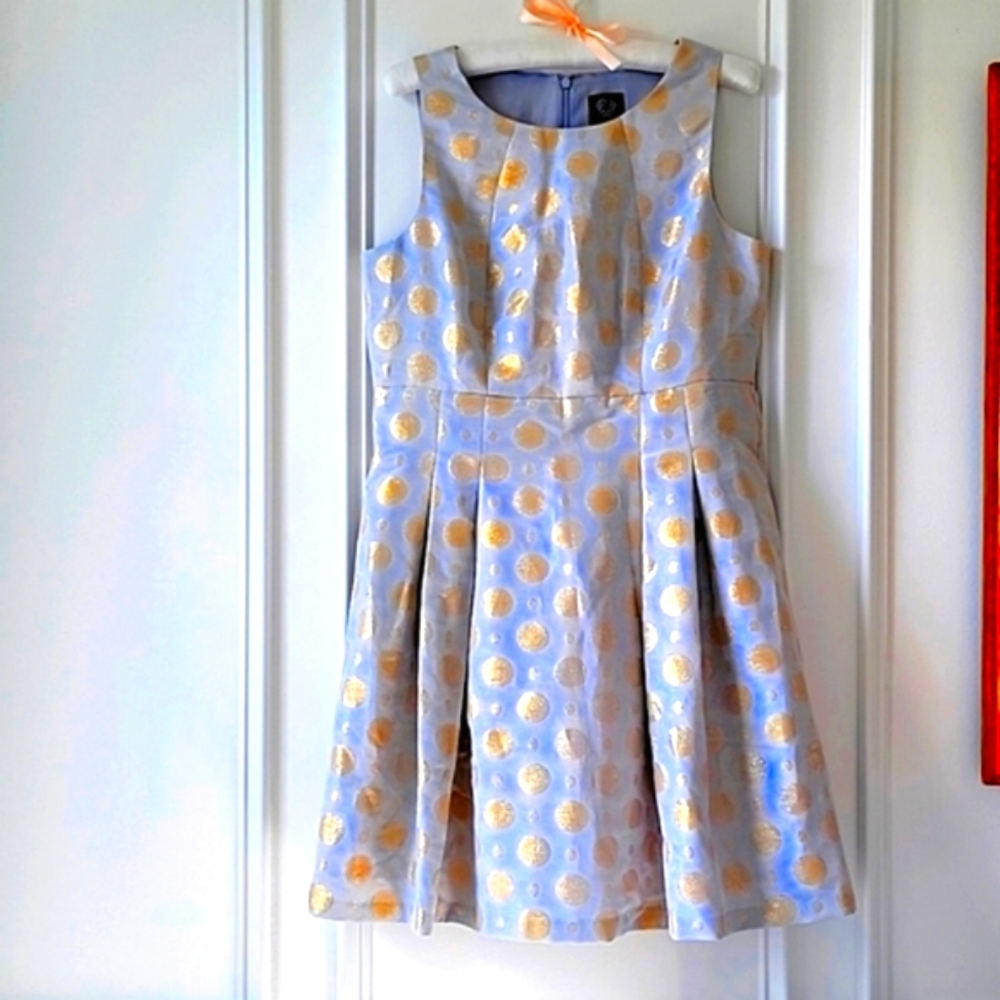 Vince Camuto Women's Size 14 Dress in a Lavendery/Gray with Gold Party Dress